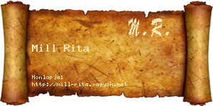 Mill Rita névjegykártya